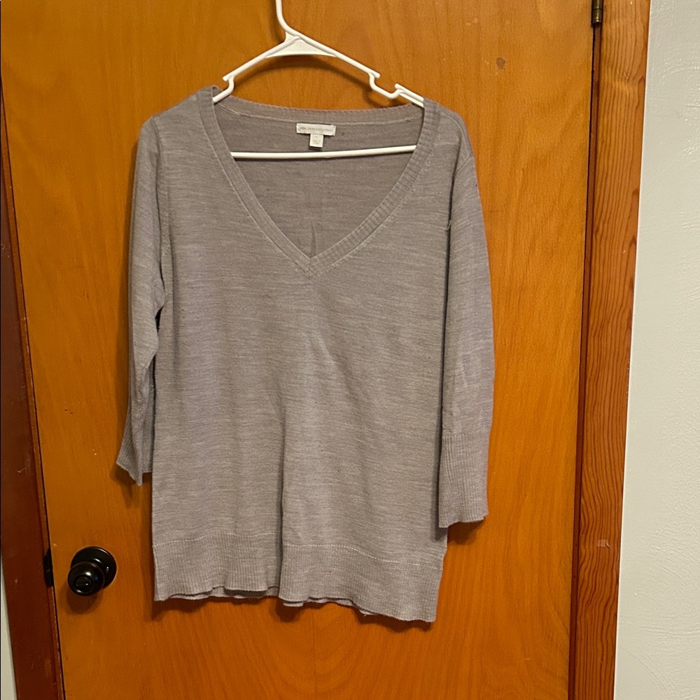 New York & Company Heather Gray Knit Top